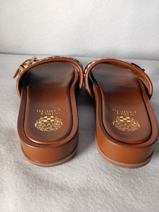 Vince Camuto Womens Kenlie Brown Slides Size 10M